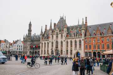 Provincial Court building at the market square in Bruges