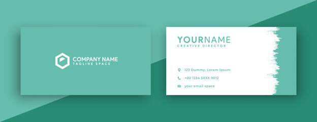 new green business card design . minimal business card concept with new color trend 2020 , green chive color