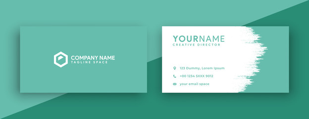new green business card design . minimal business card concept with new color trend 2020 , green chive color