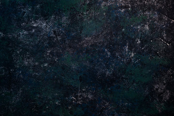 Black blue green gray painted concrete texture or background with shadow and grain elements. High contrast and resolution image with place for text. Template for design