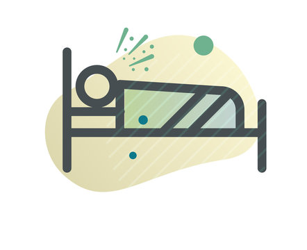 recommend clip art: Quarantine Patient in Bed - Icon