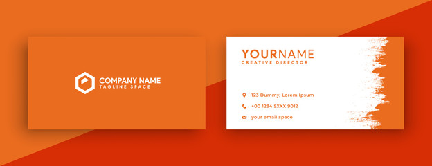 modern orange peel business card template. double sided business card with new 2020 trend color , orange peel