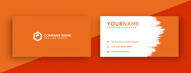 modern orange peel business card template. double sided business card with new 2020 trend color , orange peel