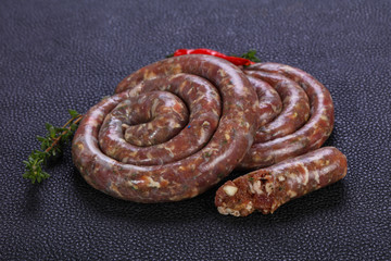 Fototapeta premium Raw lamb sausages