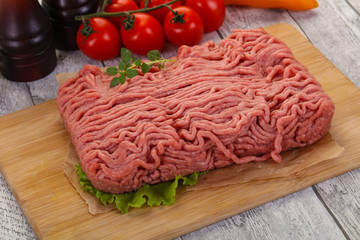 Raw turkey minced meat