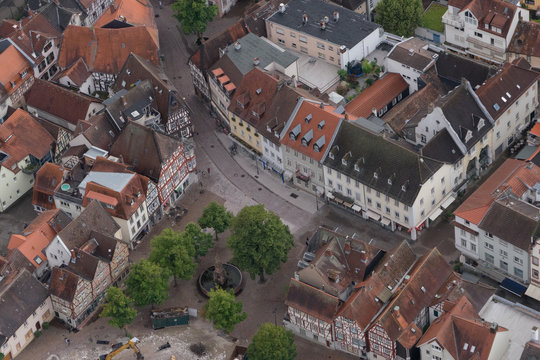 Luftbild: Altstadt von Bensheim an der hessischen Bergstrasse