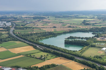Fototapeta na wymiar Luftbild: Landschaft an der hessischen Bergstrasse
