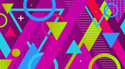 Abstract Colorful Geometric Shapes and Patterns Background