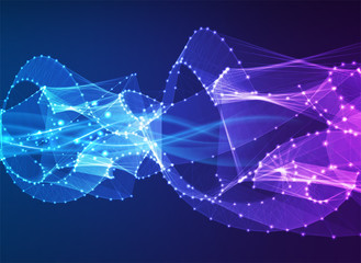 Abstract vector background. Futuristic style card. Elegant background for business presentations. Lines, point, planes in 3d space.