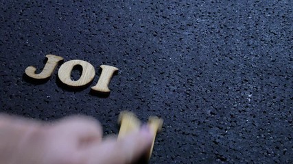 Join us, business motivational inspirational quotes, wooden words typography lettering concept