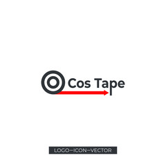 Roll of adhesive tape line icon and sticky tape icon