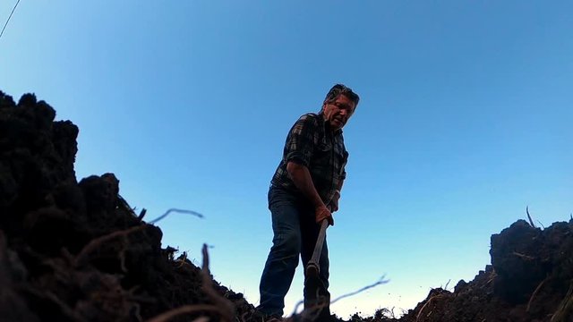 agricoltore semina del terreno