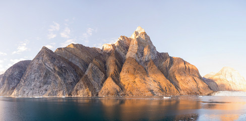 Greenland landscape with beautiful coloured rocks.