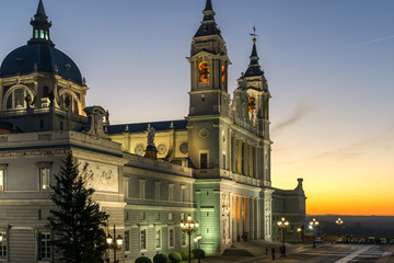 Fototapeta premium Almudena Cathedral in City of Madrid, Spain