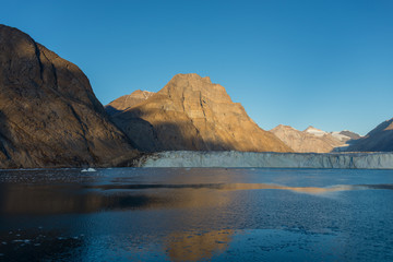 Greenland landscape with beautiful coloured rocks.