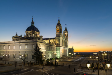 Fototapeta na wymiar Almudena Cathedral in City of Madrid, Spain