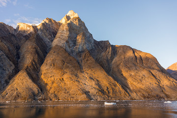 Greenland landscape with beautiful coloured rocks.