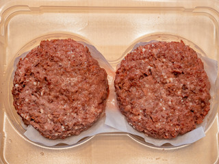 Close up shot of the raw Beyond Burger