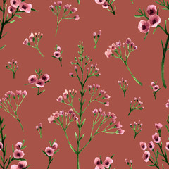 Seamless pattern with wild flowers