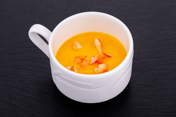 Soup puree fish and meat, vegetable and vegetarian for field service