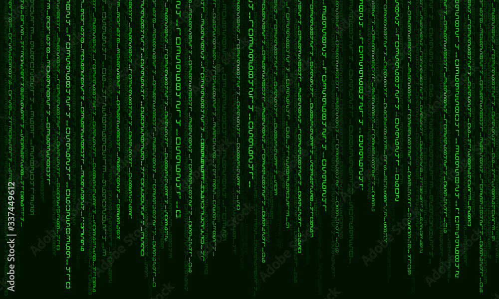 Sticker digital code background. matrix style program. random falling numbers.