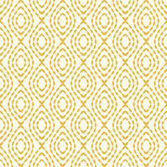 Gold seamless pattern in art Deco style. Diamond-shaped ornament of small leaves, white background in vector
