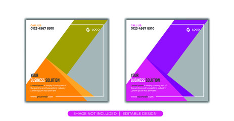 Grow Your Business Social Media post, editable Post Template Social Media Banners for Digital Marketing. Promotion Brand Fashion. Stories. Streaming. Vector Illustration - Vector