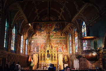 Obraz premium The Basilica of the Holy Blood in Market Square Bruges, Belgium, a UNESCO World Heritage Site.