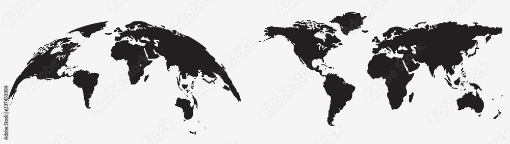 Poster world map globe isolated. earth globe. world map globe isolated on white background - stock vector.