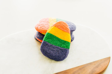 Rainbow Colored Easter Egg Shaped Sugar Cookies