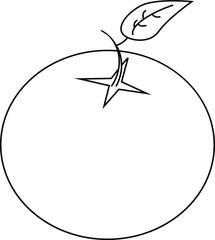 Single orange hand drawing. Vector. For a cover, postcard, print.