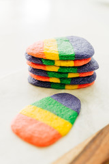 Rainbow Colored Easter Egg Shaped Sugar Cookies