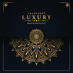 Floral mandala design with arabesque pattern