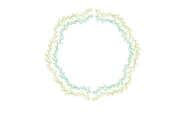 round frame made of golden flowers