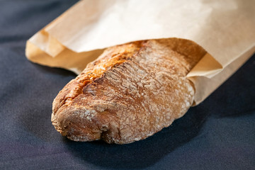 bread on black background