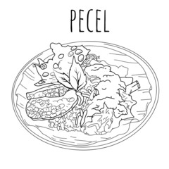 Pecel Food Vector Indonesia Illustration