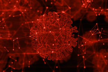 blood dna of nCov covid-19 structure coronavirus crisis outbreak pandemic biohazard cell atom...