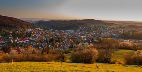 Sonnenuntergang über Kandern im Markgräflerland HDR Wallpaper Südschwarzwald im Dreiländereck