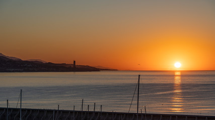 Fototapeta na wymiar Sunrise at Malaga Spain
