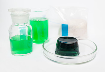 laboratory test tubes with chemicals
