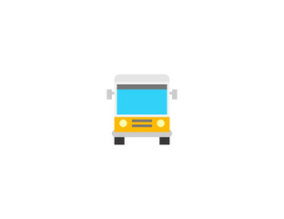Oncoming Bus vector flat icon. Isolated City passenger bus illustration 