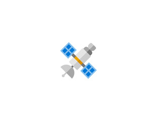 Satellite vector flat icon. Isolated space satellite emoji illustration 