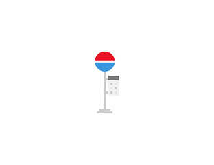 Bus stop vector flat icon. Isolated bus station emoji illustration 