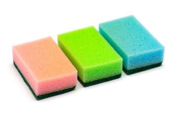 washcloths sponges on a white background