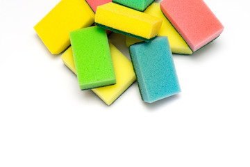 washcloths sponges on a white background