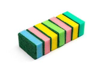 washcloths sponges on a white background