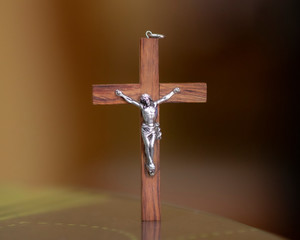 wooden crucifix with jesus christ, easter