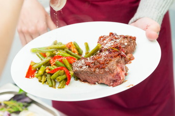 lamb chops with salad
