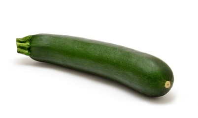 Whole zucchini on white