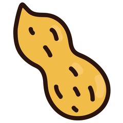 Illustration of outlined peanut shell